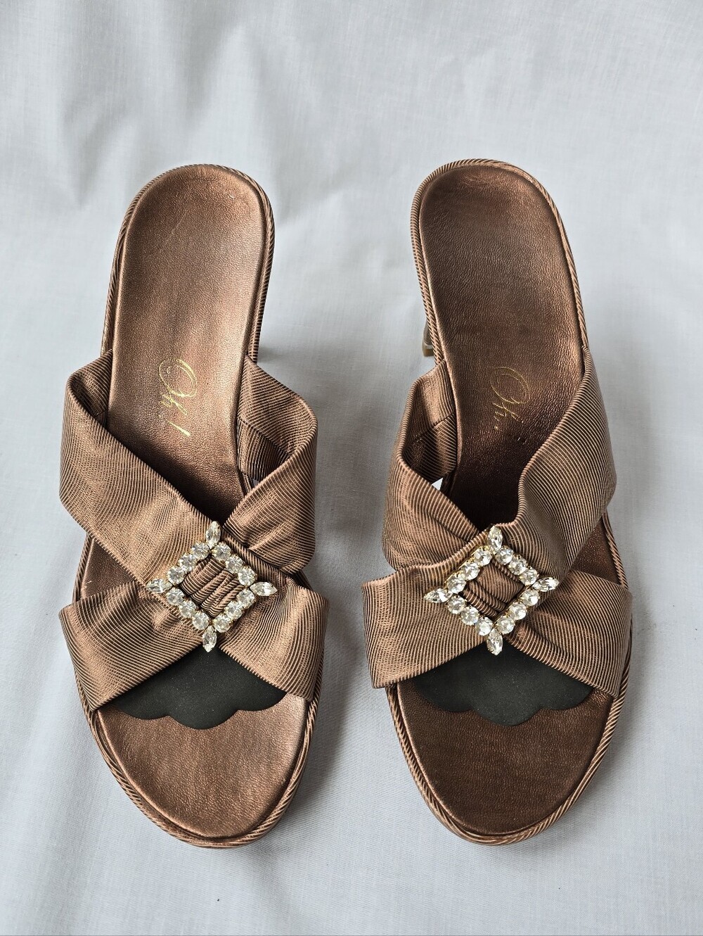 Oh!▪️Open Toed Heels with Rhinestone Buckle - Picture 2 of 11